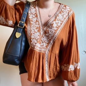 Embroidered Boho Top